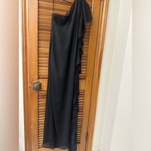 Badgley Mischka Collection | One Shoulder | Black | Gown Dress | Size S